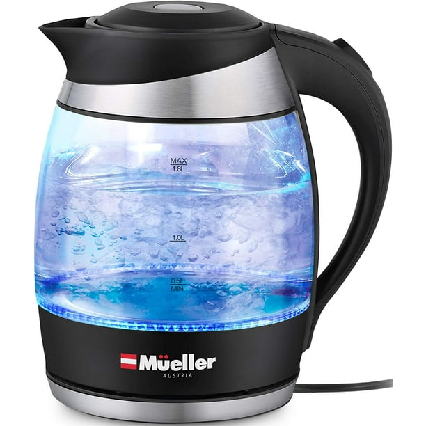 1500W Electric Kettle Water Heater with SpeedBoil Tech 1.8L Cordless with LED